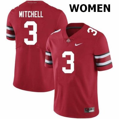 NCAA Ohio State Buckeyes Women's #3 Teradja Mitchell Scarlet Nike Football College Jersey FZR2545RG